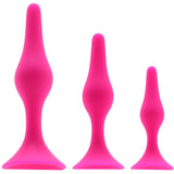 Luxe Beginner Silicone Butt Plug Kit in Pink - Tophatter's Adult Products Anal Sex Toys > Butt Plugs - Tophatter Daily Deals