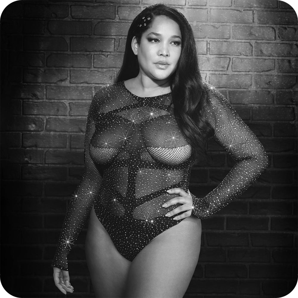 Radiance Long Sleeve Black Body Suit XL - Tophatter's Adult Sex Toys Online Lingerie > Lingerie - Tophatter Daily Deals