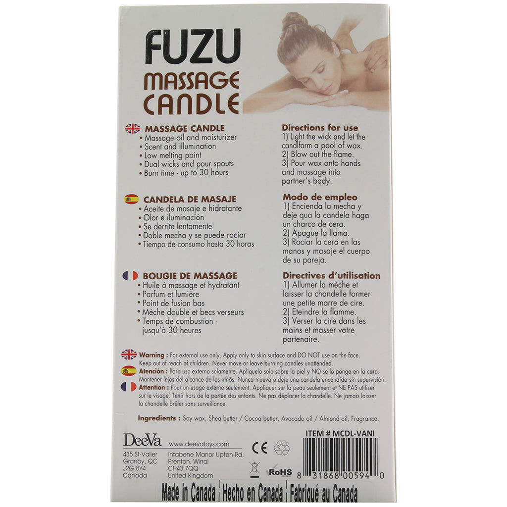 Fuzu Warm Vanilla Sugar Massage Candle in 4oz Sensual Love > Massage - Tophatter Daily Deals