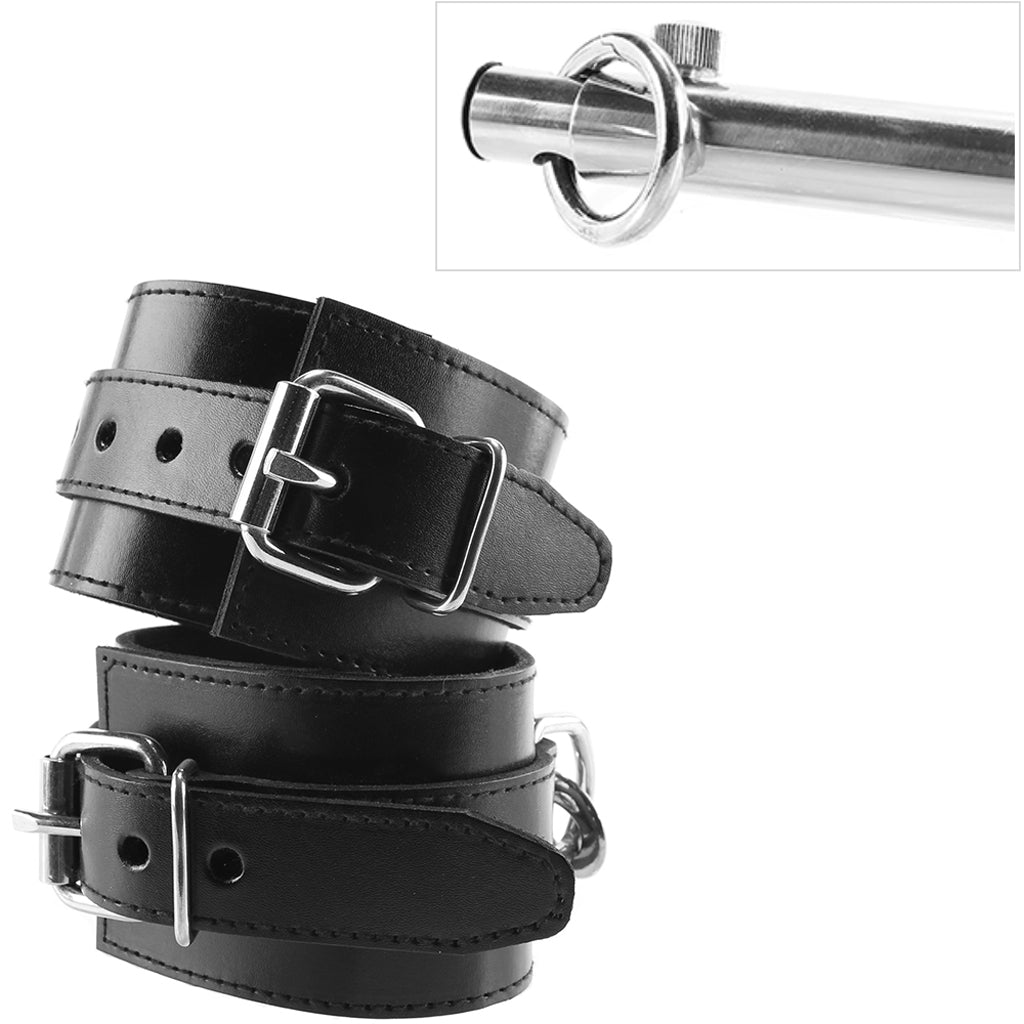 Adjustable Leg Spreader Bar in Black - Tophatter's Adult Products Bondage and Fetish > Restraints - Tophatter Daily Deals