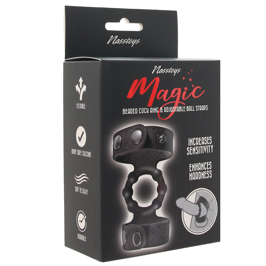 Magic Beaded Cock Ring with Adjustable Ball Straps Bondage and Fetish > Cock and Ball Devices - Tophatter Daily Deals