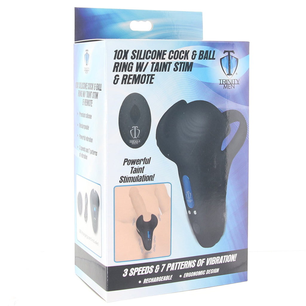 Trinity Men Cock & Ball Ring With Taint Stim - Tophatter's Vibrator Deals Online Cock Rings - Tophatter Daily Deals