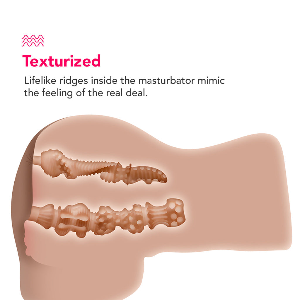 Rear Beauty Sucking & Vibrating Masturbator in Light - Tophatter's Adult Products Male Masturbators > Realistic Butts - Tophatter Daily Deals