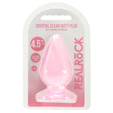 RealRock Crystal Clear Jelly 4.5 Inch Butt Plug in Pink Anal Sex Toys > Butt Plugs - Tophatter Daily Deals