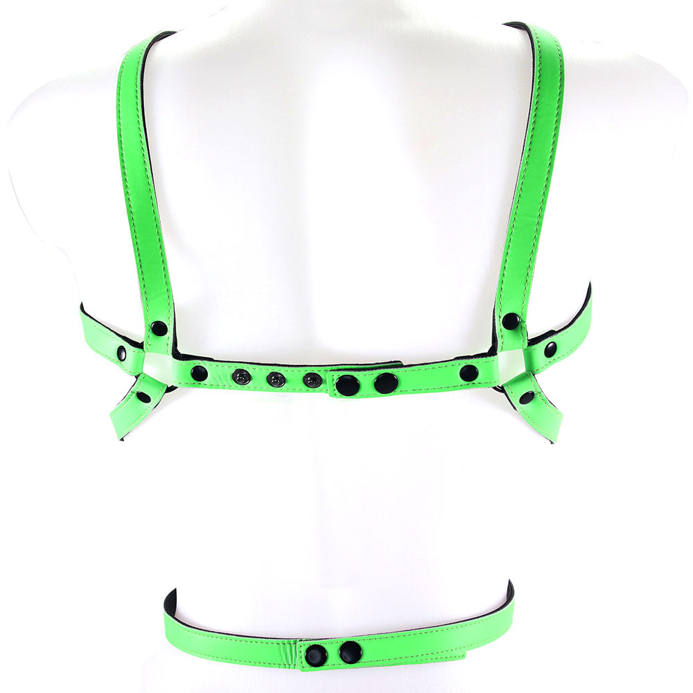 Ouch! Glow In The Dark Body Harness /XL Bondage and Fetish > Men's Bondage Wear - Tophatter Daily Deals