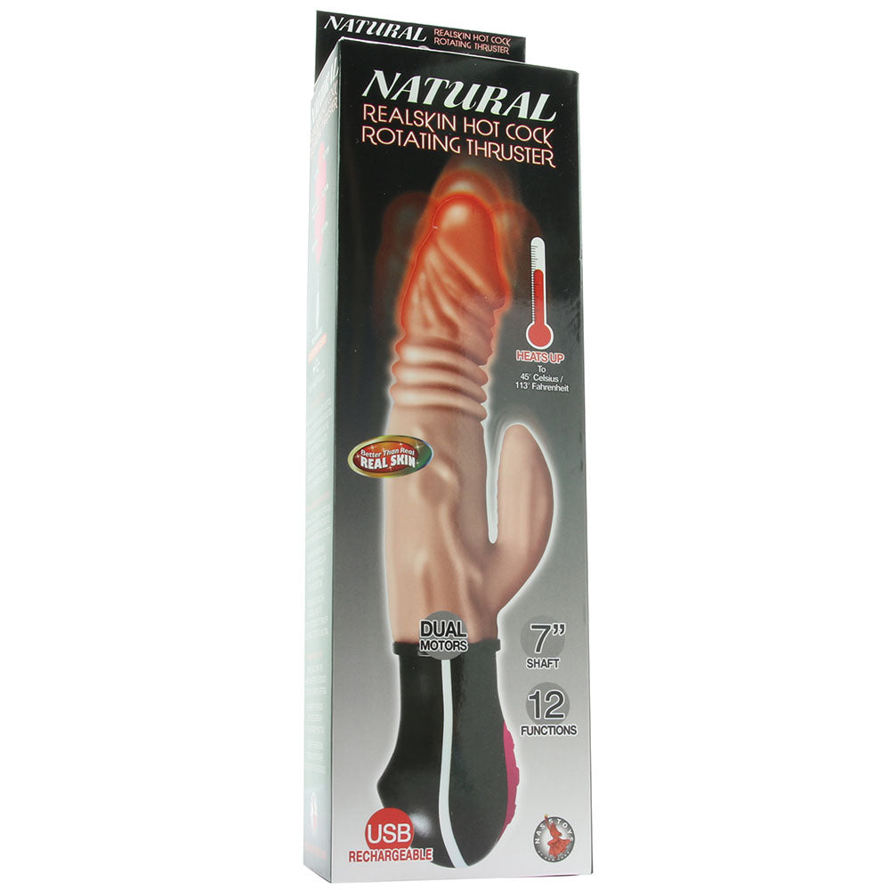 Natural Real Skin Hot Cock Rotating Thruster Vibe in Flesh Vibrators > Rabbit Vibrators - Tophatter Daily Deals