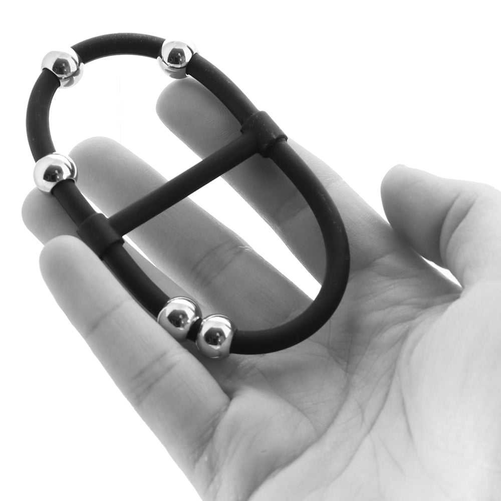 Steel Beaded Dual Silicone Maximizer - Tophatter's Adult Products Cock Rings - Tophatter Daily Deals