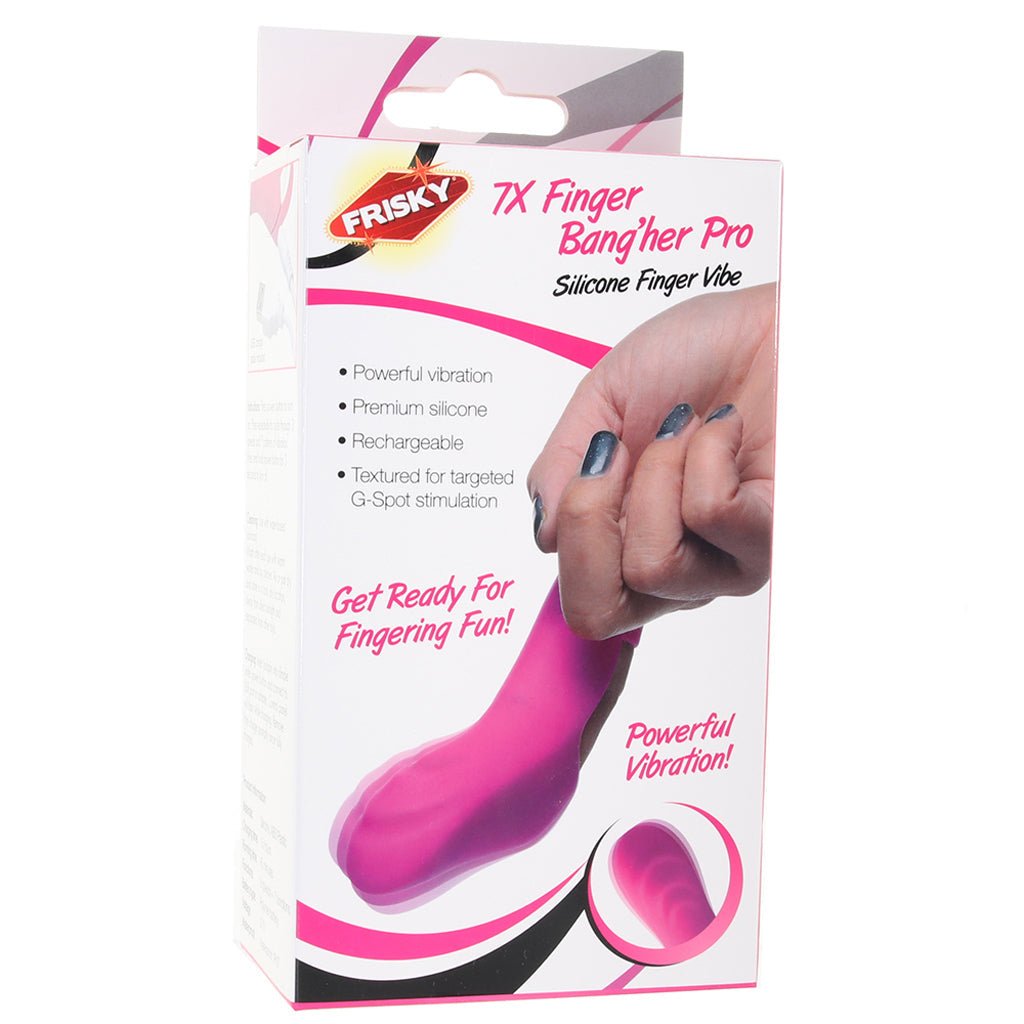Frisky Finger Bang'her Pro Vibe in Pink - Tophatter's Adult Products Vibrators > Finger Vibrators - Tophatter Daily Deals