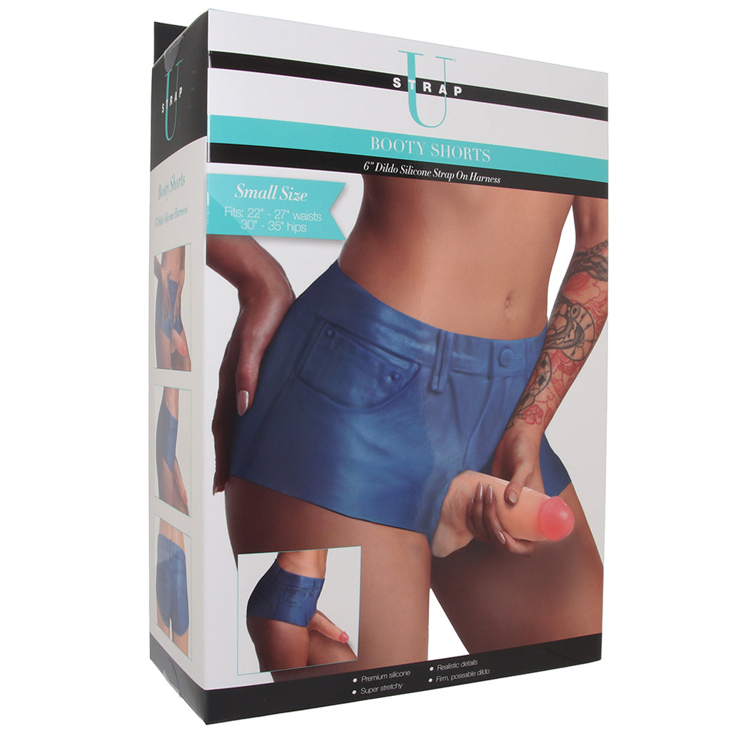 Booty Shorts Strap On with 6 Inch Dildo in Small Dildo Sex Toys > Strap-On and Harnesses - Tophatter Daily Deals