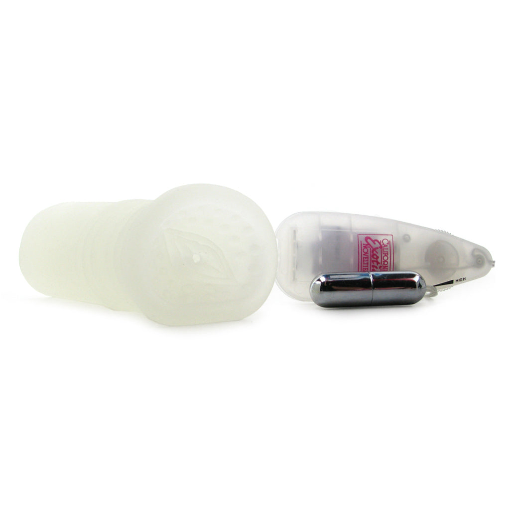 Vibrating Glow Super Head Honcho in White - Tophatter's Adult Sex Toys Online Male Masturbators > Pocket Strokers - Tophatter Daily Deals