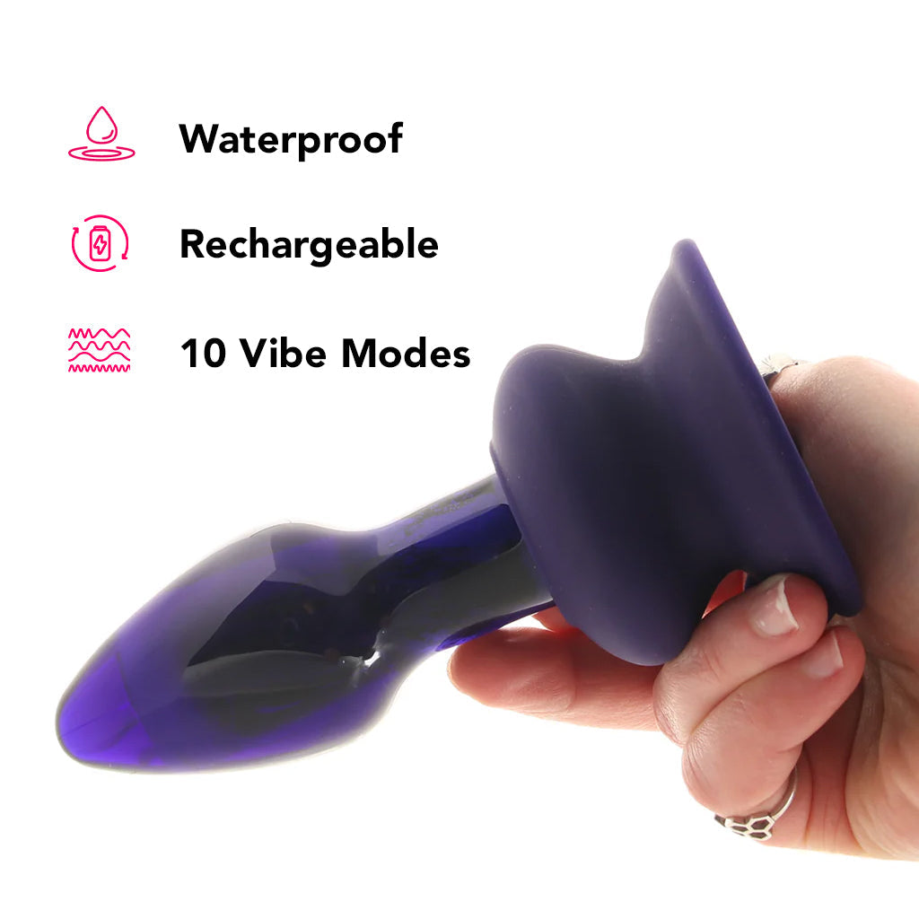 Icicles No.85 Vibrating Glass Plug in Purple Anal Sex Toys > Butt Plugs - Tophatter Daily Deals