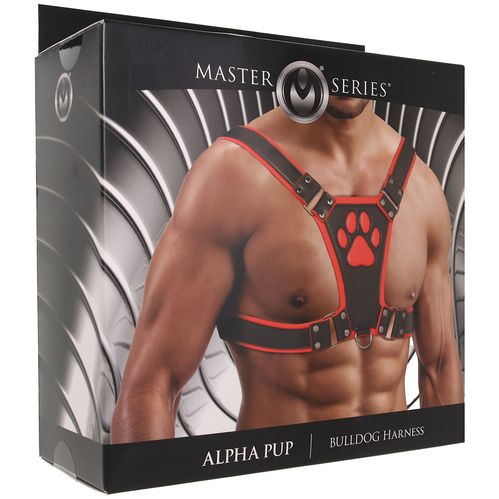 Master Series Alpha Pup Bulldog Harness in Red - Tophatter's Adult Sex Toys Online Bondage and Fetish > Men's Bondage Wear - Tophatter Daily Deals