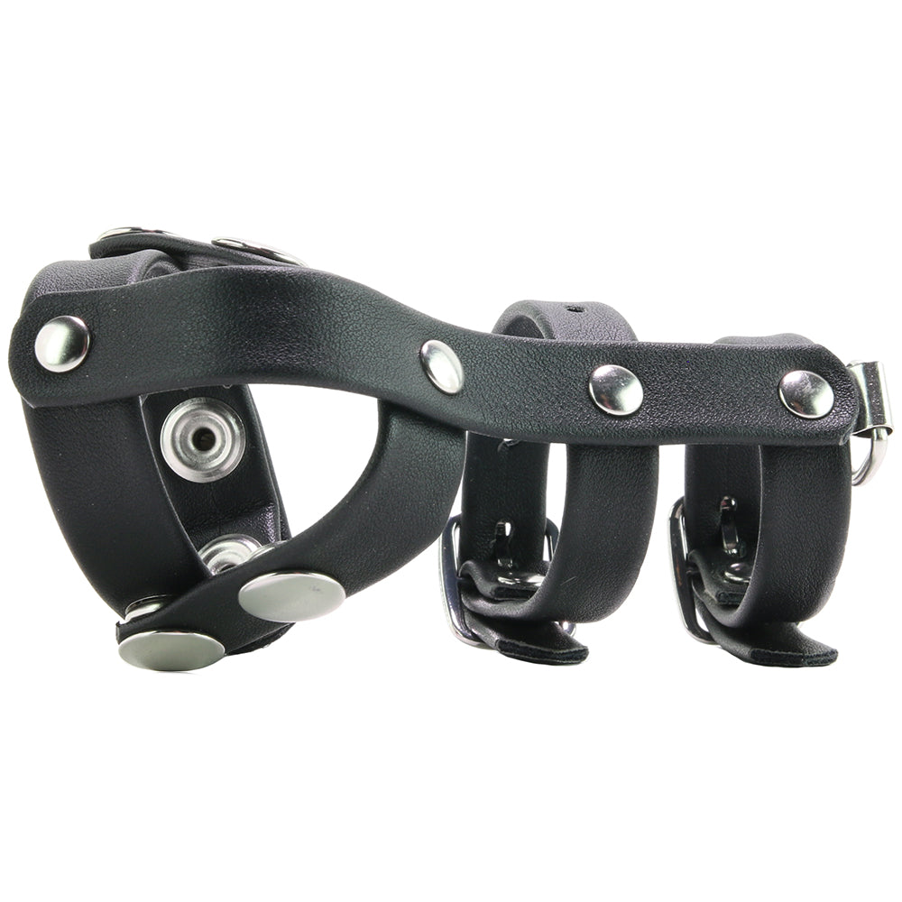 Blue Line Double Cock and Ball Strap with Leash Lead Bondage and Fetish > Cock and Ball Devices - Tophatter Daily Deals