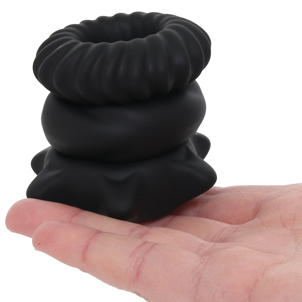 Manzo Liquid Silicone Ring Set in Black Cock Rings - Tophatter Daily Deals