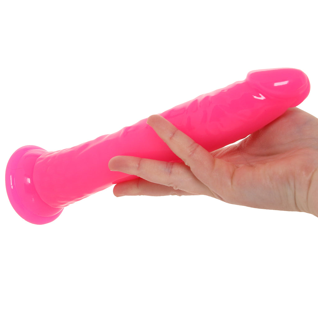 RealRock 9 Inch Glow-in-the-Dark Slim Dildo in Pink Dildo Sex Toys > Realistic Dildos - Tophatter Daily Deals