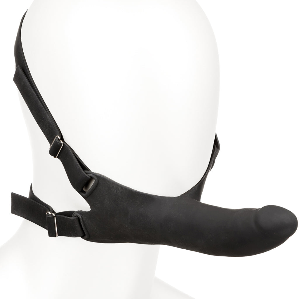 Accommodator Silicone Chin Strap Dildo in Black - Tophatter's Adult Products Dildo Sex Toys > Strap-On and Harnesses - Tophatter Daily Deals