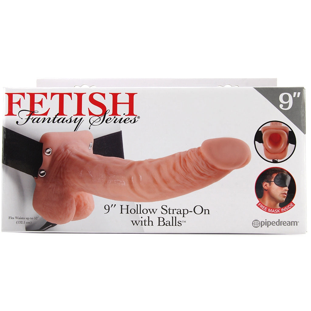 Fetish Fantasy 9 Inch Hollow Strap-On with Balls in Flesh Dildo Sex Toys > Strap-On and Harnesses - Tophatter Daily Deals