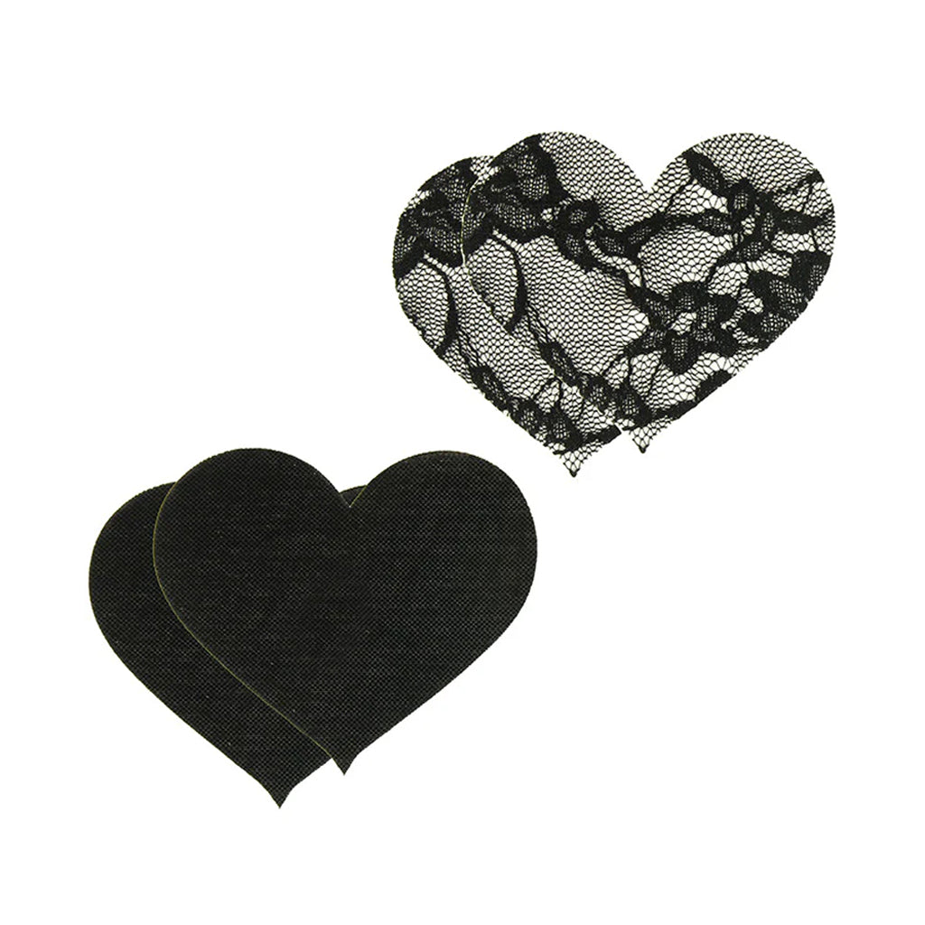 Peekaboos Satin & Lace Heart Pasties Lingerie > Accessories - Tophatter Daily Deals