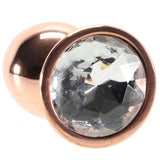 Small Aluminum Plug with Clear Gem in Rose Gold Anal Sex Toys > Butt Plugs - Tophatter Daily Deals