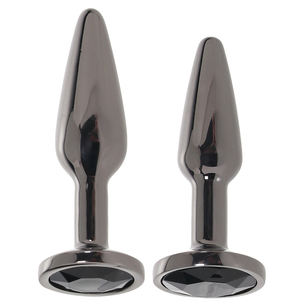Rear Assets 2 Piece Butt Plug Kit in Gunmetal Anal Sex Toys > Butt Plugs - Tophatter Daily Deals