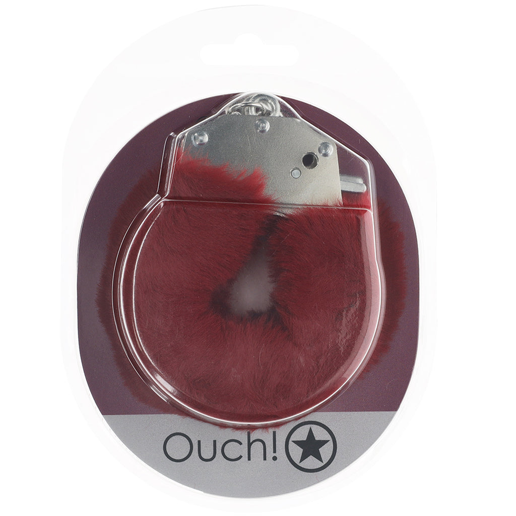 Ouch! Heavy Duty Fluffy Cuffs in Burgundy Bondage and Fetish > Wrist and Ankle Cuffs - Tophatter Daily Deals