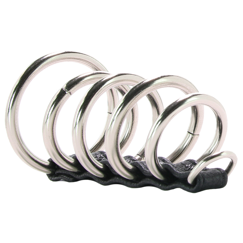 Blue Line 5 Ring Steel Gates of Hell Cock Cage with Lead - Tophatter's Adult Sex Toys Online Bondage and Fetish > Tools & Accessories - Tophatter Daily Deals