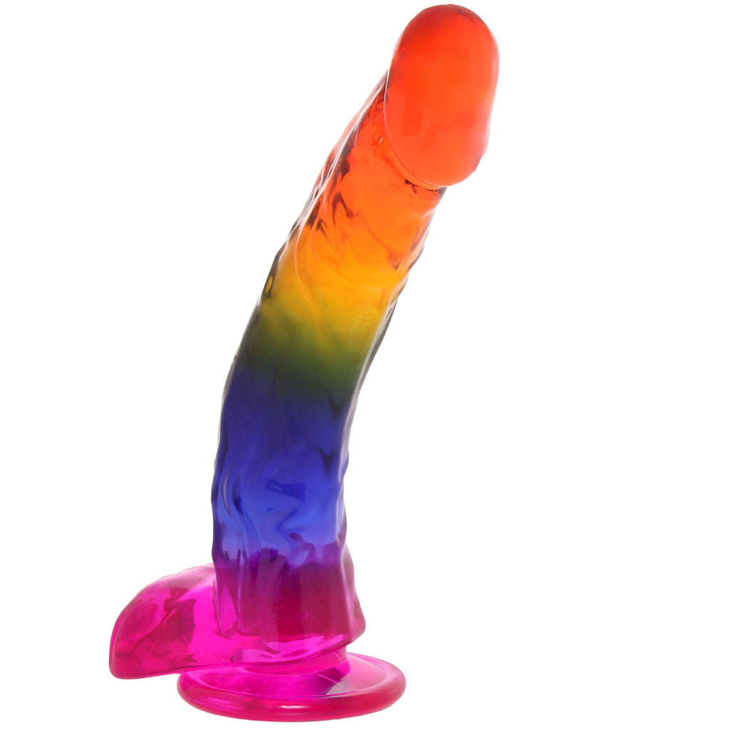 Crystal Jellies 9.5 Inch Cock & Balls Dildo in Rainbow Dildo Sex Toys > Realistic Dildos - Tophatter Daily Deals