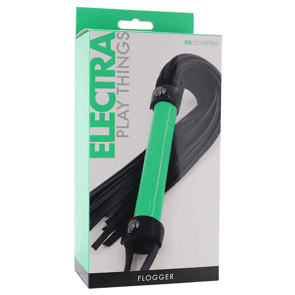 Electra Play Things Flogger in Neon Green - Tophatter's Adult Sex Toys Online Bondage and Fetish > Whips and Crops - Tophatter Daily Deals
