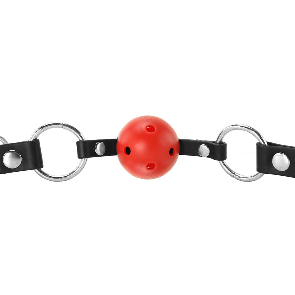 Lux Fetish Breathable Ball Gag in Red Bondage and Fetish > Ball Gags & Mouth Restraints - Tophatter Daily Deals