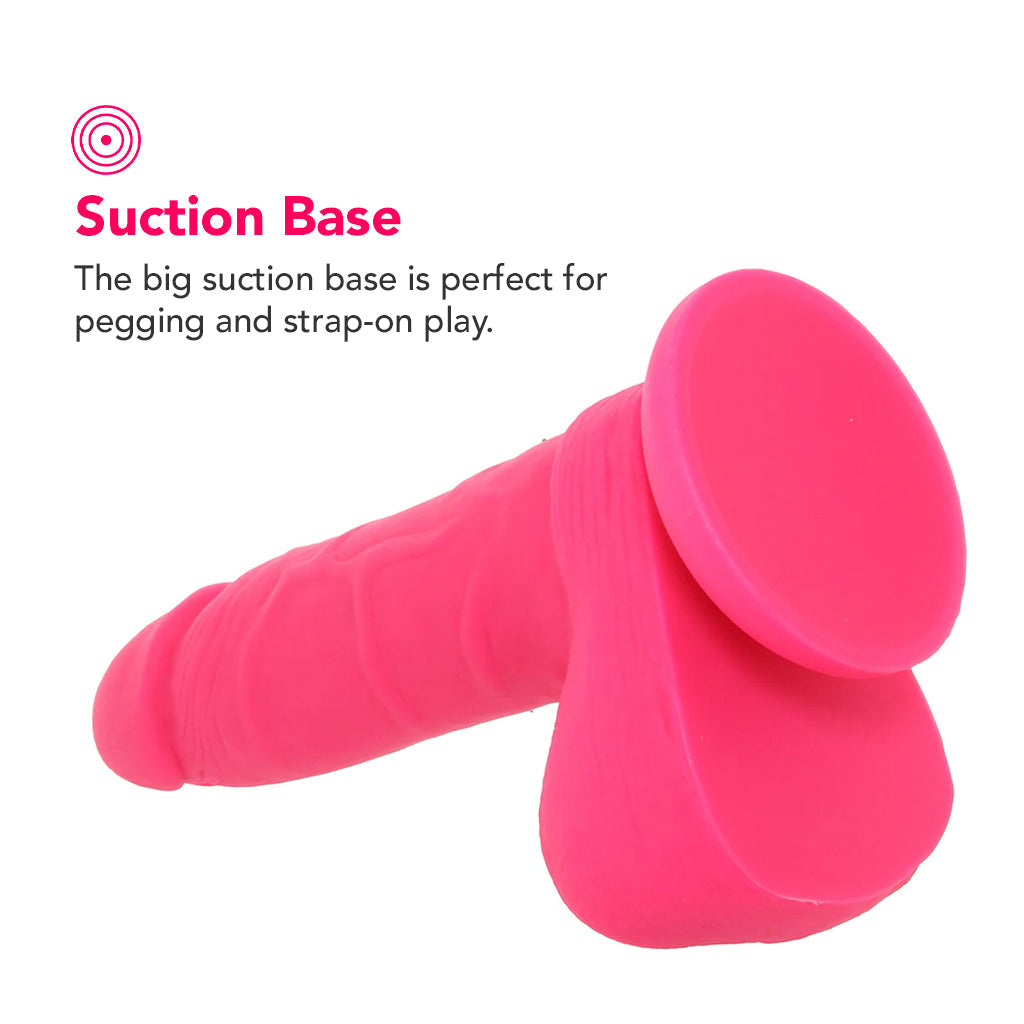 PinkCherry 7 Inch Pink Silicone Ballsy Dildo - Wholesale Prices (Limited Deals)