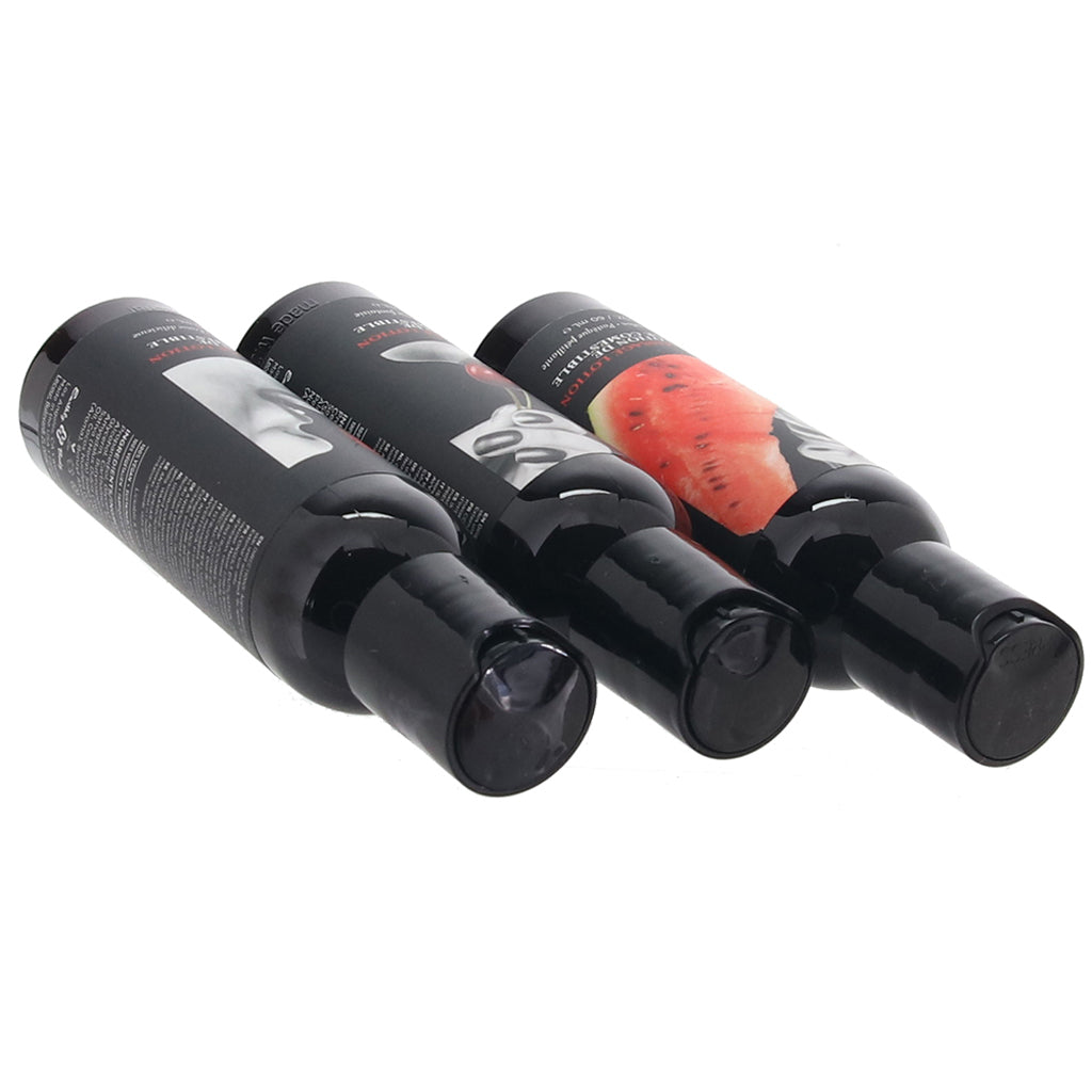 Massage A Trois Edible Massage Lotion Gift Set in 2oz/60ml - Tophatter's Adult Products Lubes and Lotions > Erotic Massage Oils - Tophatter Daily Deals