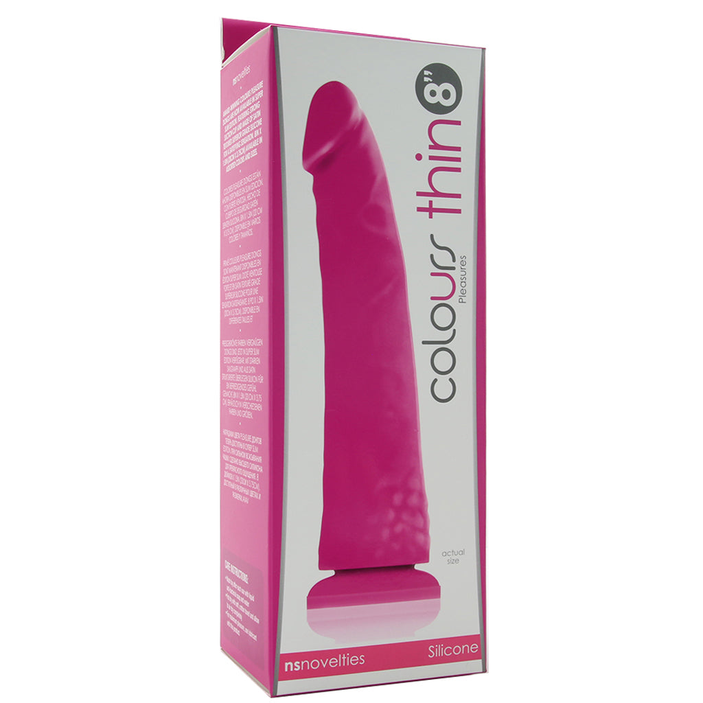 Colours Thin Pleasures 8 Inch Silicone Dildo in Purple Dildo Sex Toys > Realistic Dildos - Tophatter Daily Deals