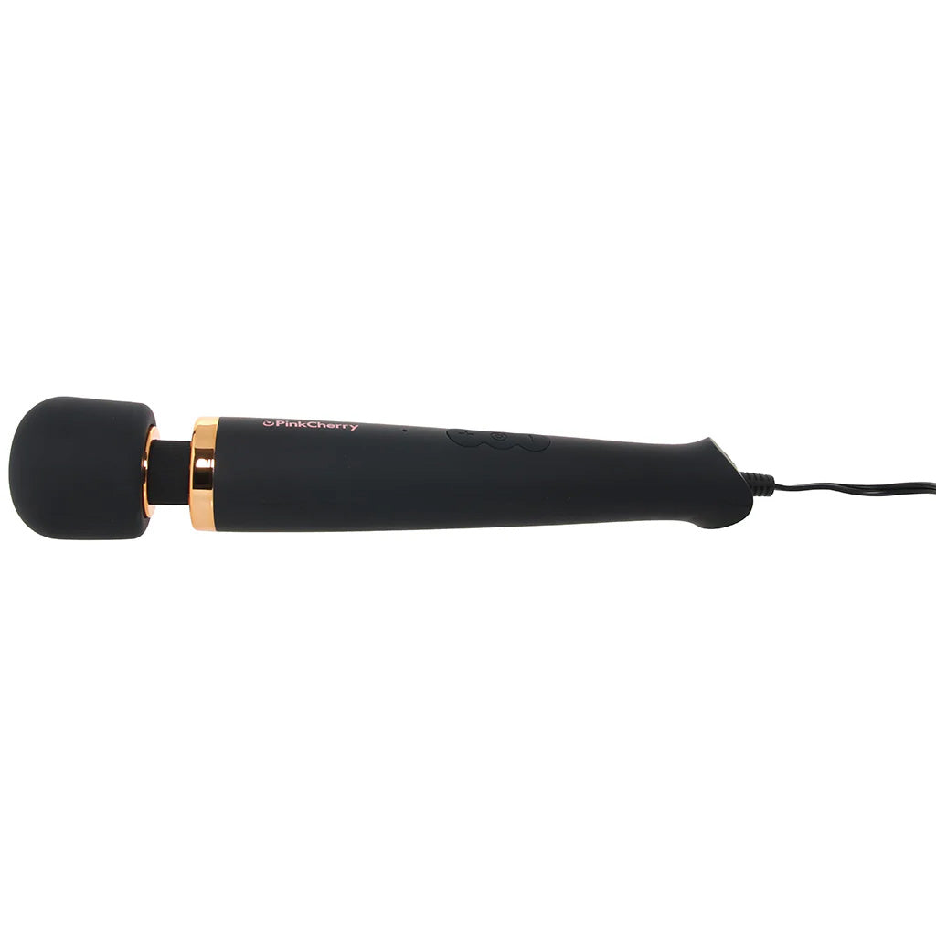 PinkCherry Premium Powered Wand in Black Vibrators > Wands - Tophatter Daily Deals