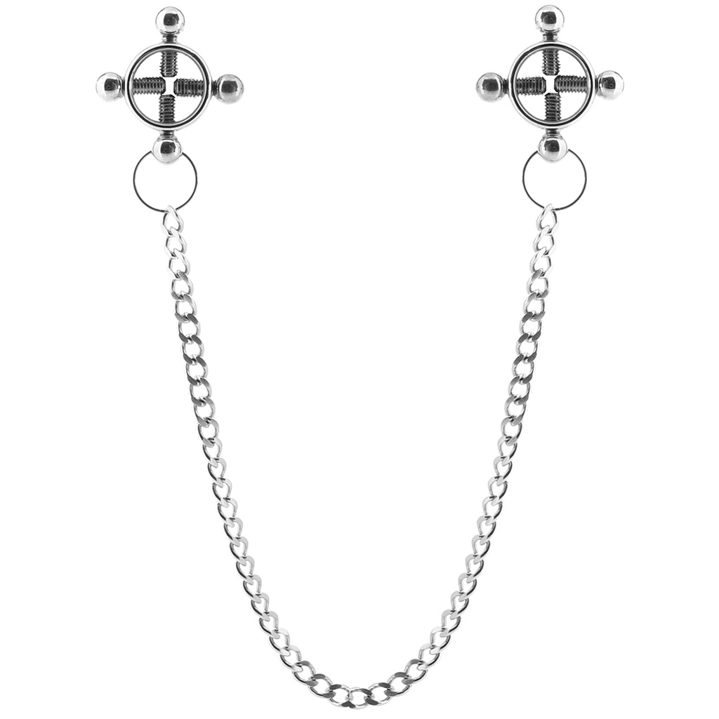 Nipple Grips 4-Point Nipple Press and Chain - Tophatter's Adult Sex Toys Online Bondage and Fetish > Nipple Stimulators & Clamps - Tophatter Daily Deals