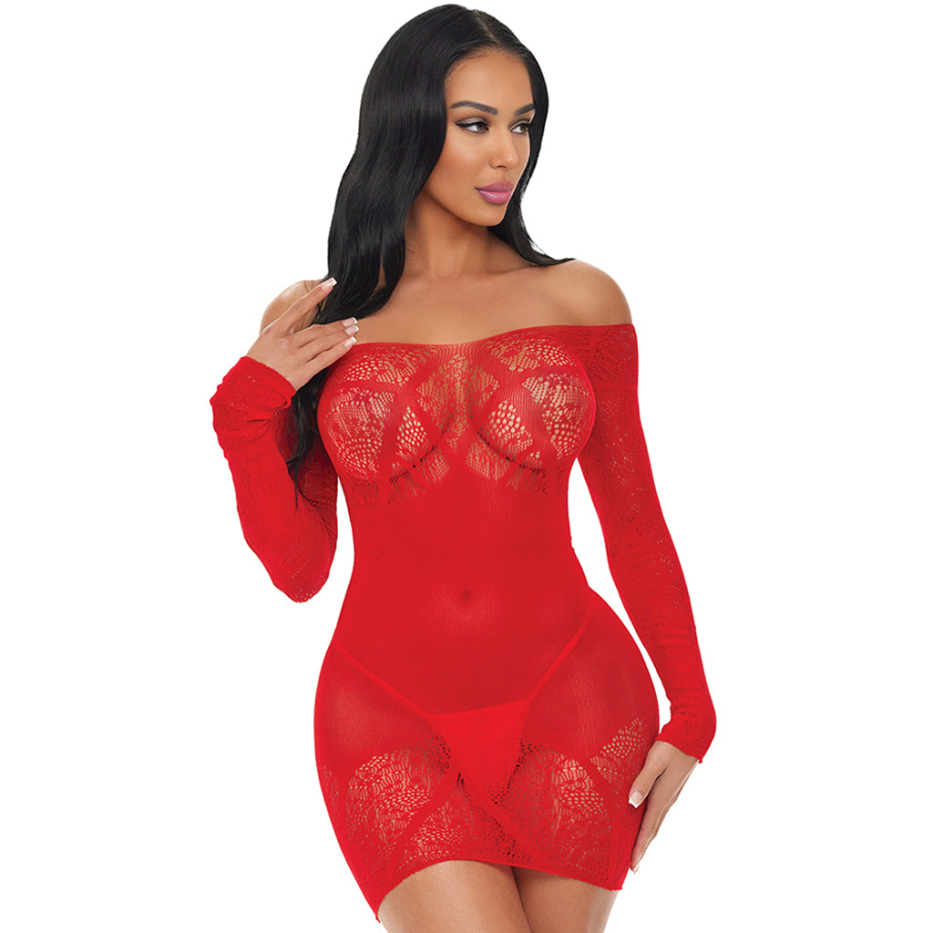 Scarlet Seduction Lace & Mesh Dress Lingerie > Lingerie - Tophatter Daily Deals