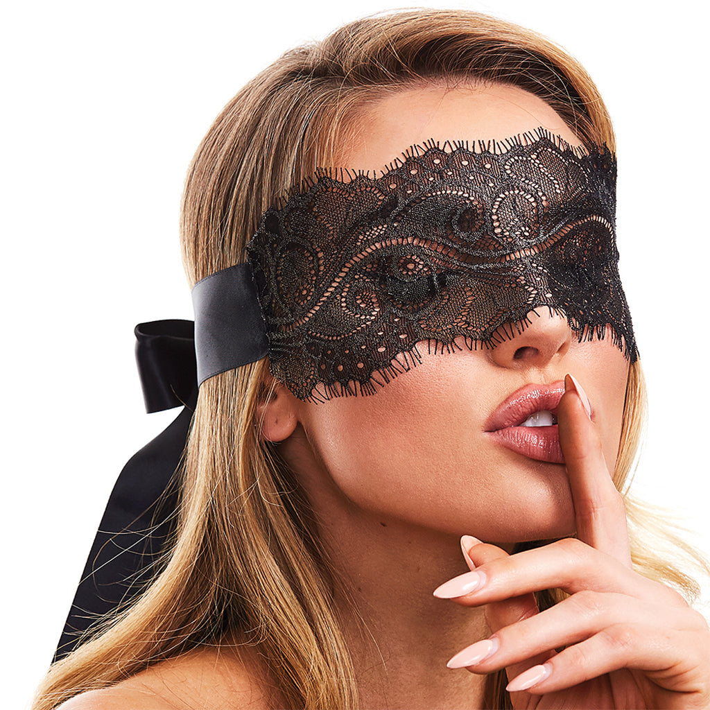 Secret Kisses Boudoir Lace Blindfold - Tophatter's Adult Products Bondage and Fetish > Pleasure Masks and Dress Up Play - Tophatter Daily Deals