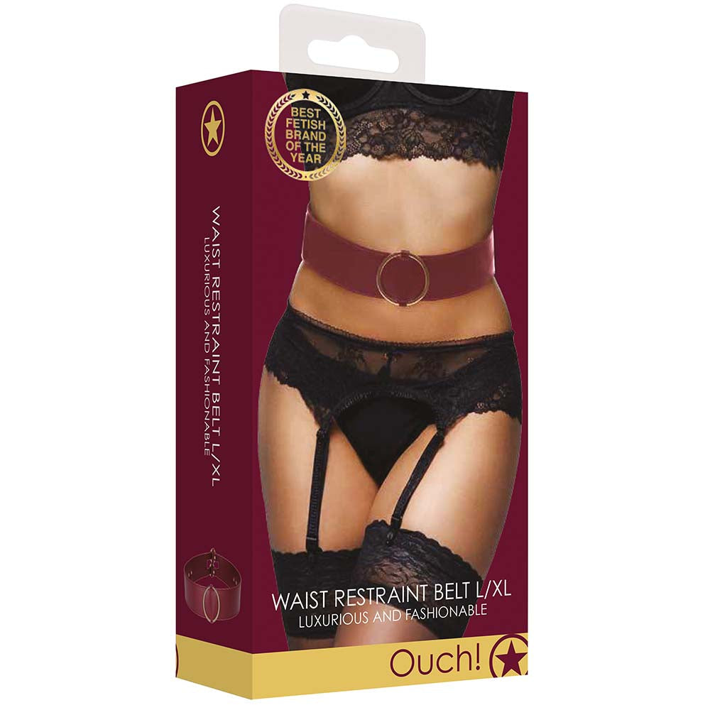 Ouch! Halo Burgundy Waist Bondage Belt /XL Bondage and Fetish > Restraints - Tophatter Daily Deals