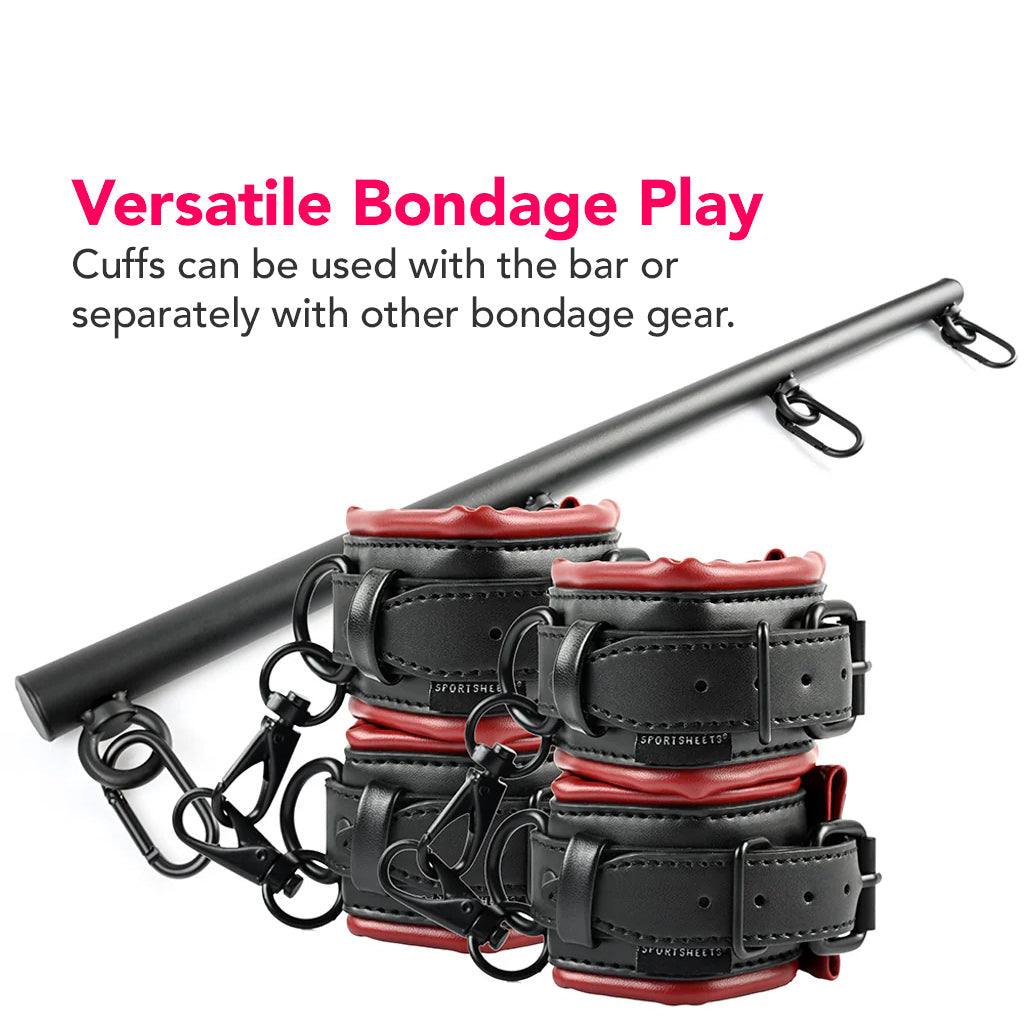 Saffron Spreader Bar & Cuffs Set Bondage and Fetish > Restraints - Tophatter Daily Deals