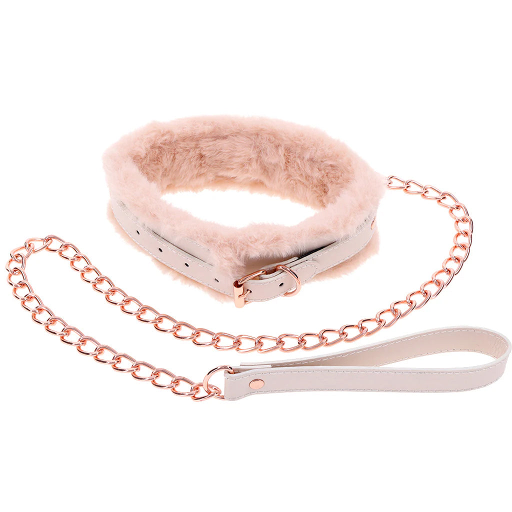 S&M Peaches 'n CreaMe Fur Collar and Leash Bondage and Fetish > Leashes and Collars - Tophatter Daily Deals