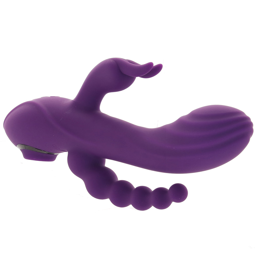 Fourgasm Triple Stimulator Sucking Rabbit Vibe in Purple - Tophatter's Adult Products Vibrators > Rabbit Vibrators - Tophatter Daily Deals