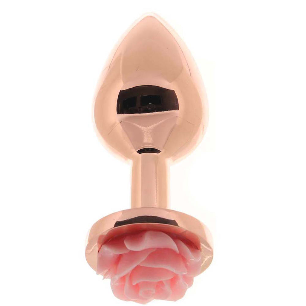 Rear Assets Small Rose Aluminum Plug in Rose/Pink - Tophatter's Adult Products Anal Sex Toys > Butt Plugs - Tophatter Daily Deals