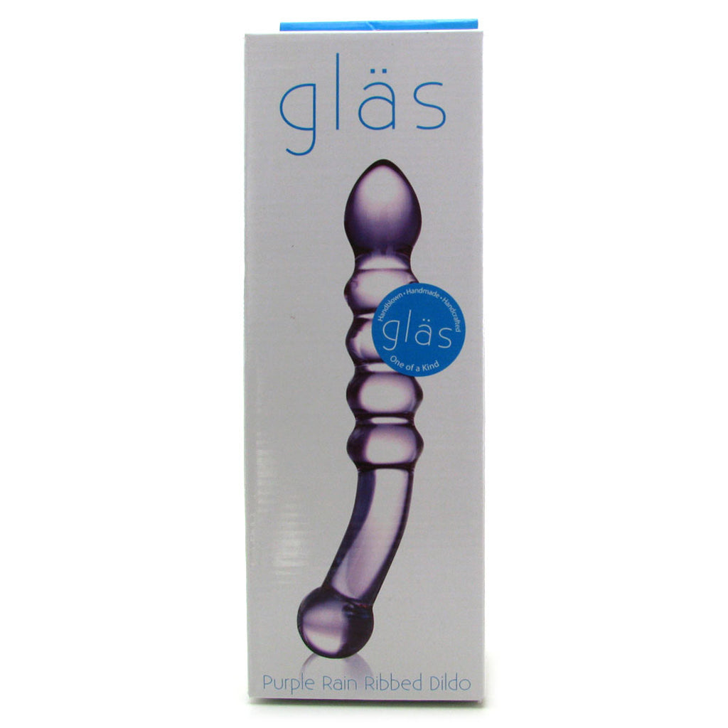 gläs Purple Rain Ribbed Glass Dildo Dildo Sex Toys > Pyrex Glass Dildos - Tophatter Daily Deals