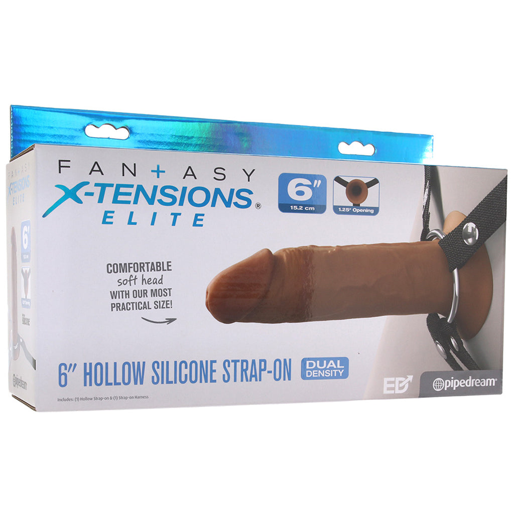 Fantasy X-tensions Elite 6 Inch Hollow Strap-On in Brown Dildo Sex Toys > Strap-On and Harnesses - Tophatter Daily Deals