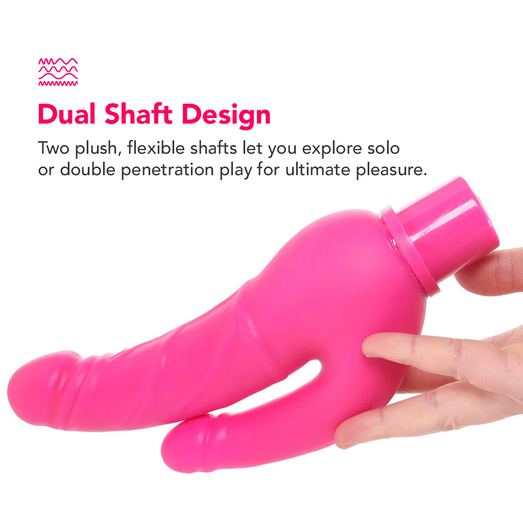 Power Stud Rechargeable Over & Under Vibe in Pink Vibrators > Realistic Vibrator Dildos - Tophatter Daily Deals