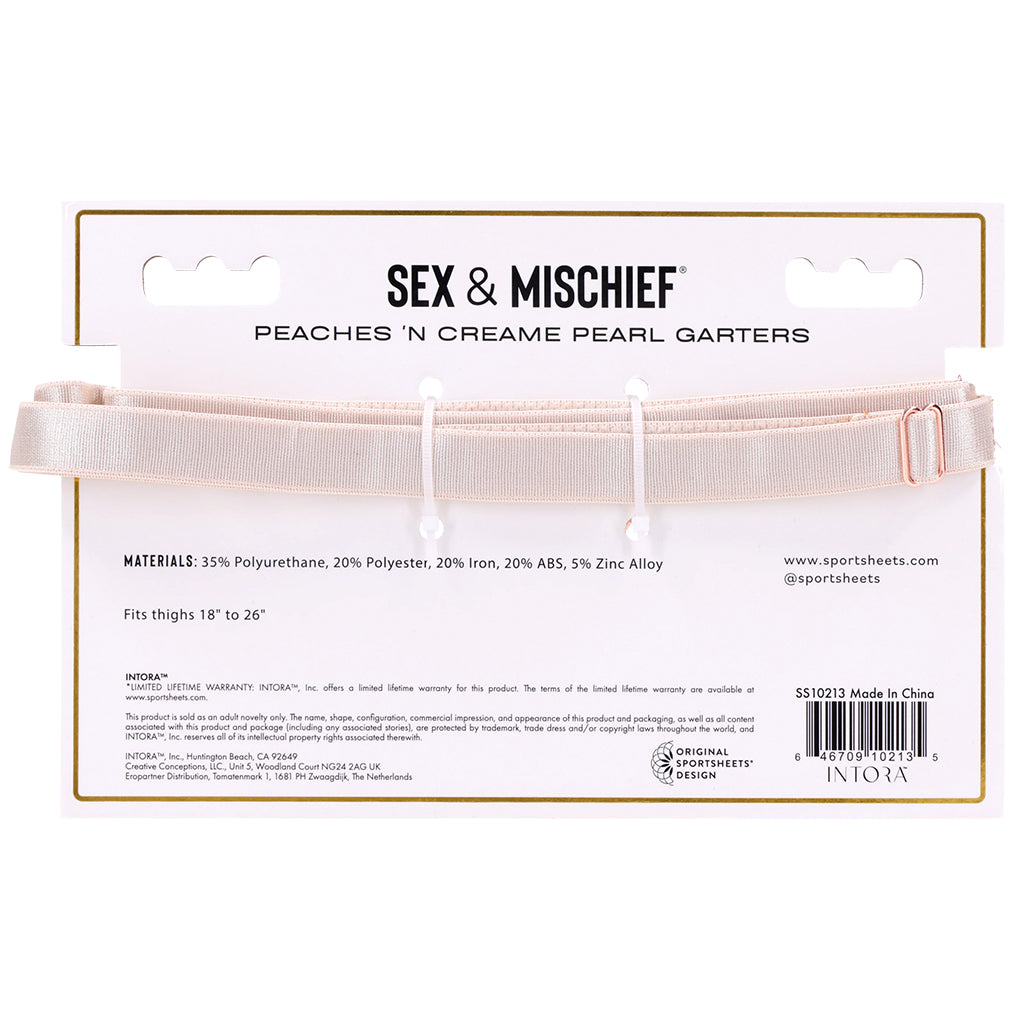 S&M Peaches 'n CreaMe Pearl Garters - Tophatter's Adult Sex Toys Online Bondage and Fetish > Tools & Accessories - Tophatter Daily Deals