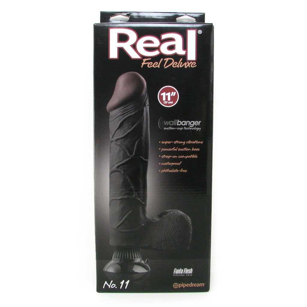 Real Feel Deluxe 11 Inch Wall Banger Vibe in Black - Tophatter's Adult Products Vibrators > Realistic Vibrator Dildos - Tophatter Daily Deals