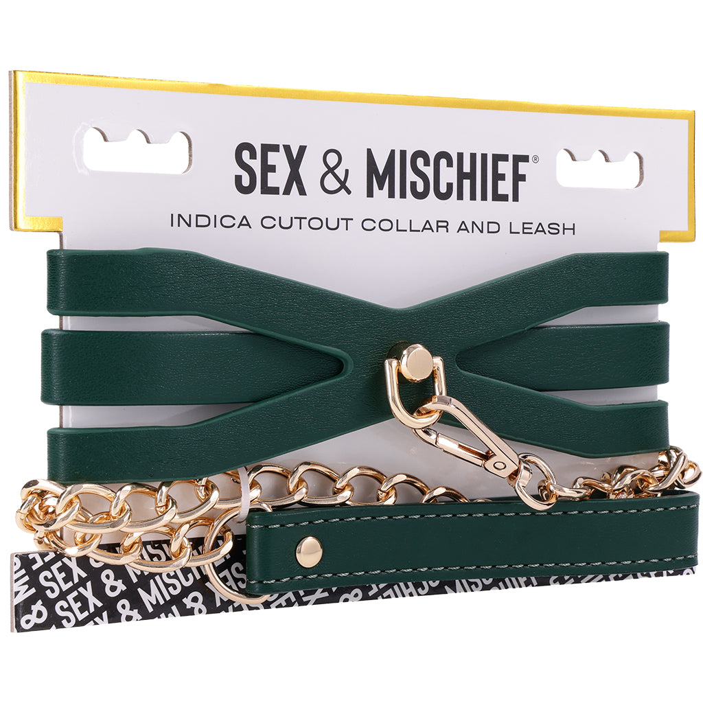 Sex & Mischief Indica Cutout Collar and Leash Bondage and Fetish > Leashes and Collars - Tophatter Daily Deals