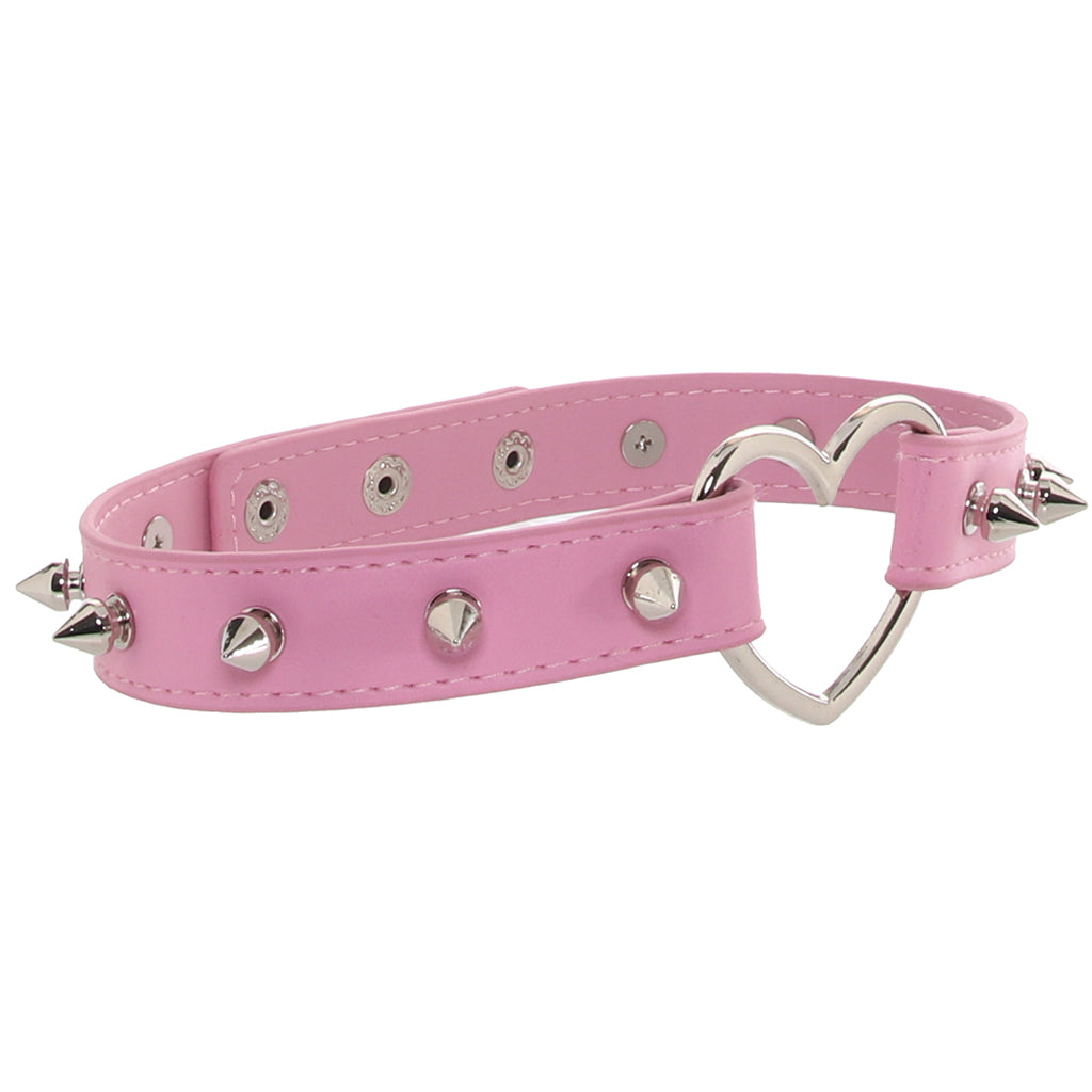 Master Series Spiked Heart Choker in Pink Bondage and Fetish > Tools & Accessories - Tophatter Daily Deals