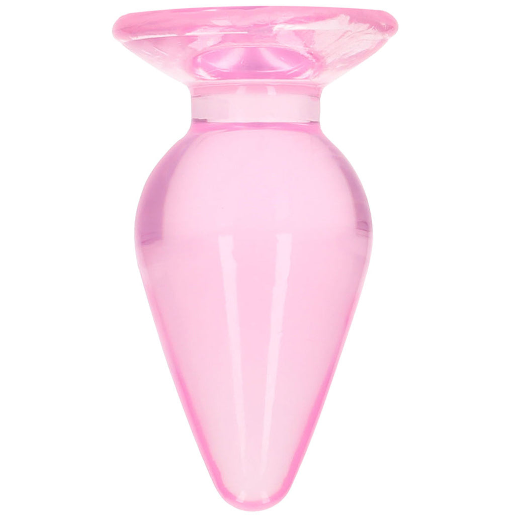 RealRock Crystal Clear Jelly 3.5 Inch Butt Plug in Pink Anal Sex Toys > Butt Plugs - Tophatter Daily Deals