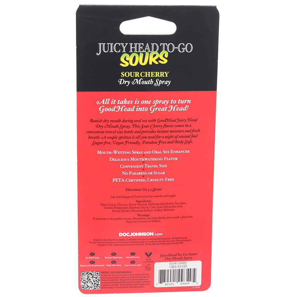 GoodHead Juicy Head Sours Spray To-Go in Cherry - Tophatter's Adult Sex Toys Online Lubes and Lotions > Flavored Sex Lubes - Tophatter Daily Deals